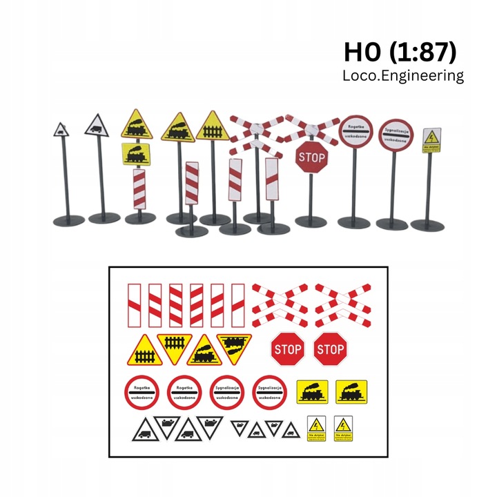 Level crossing/road signs H0