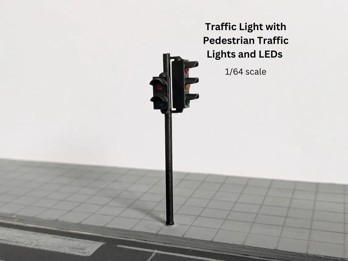 1:64 Scale Traffic Lights with Controller for Hot Wheels, Zoom and other diecast cars | Turbo64