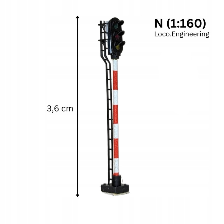 3 Aspect Railway Signal, PKP, Custom Colors