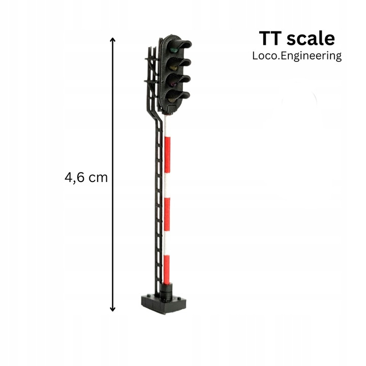 4 Aspect Railway Signal, Polish Railways, Scale TT, Custom Colors