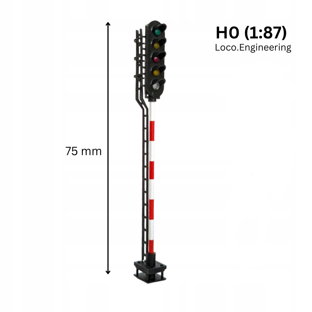 5 Aspect Railway Signal, Polish Railways, Custom Colors