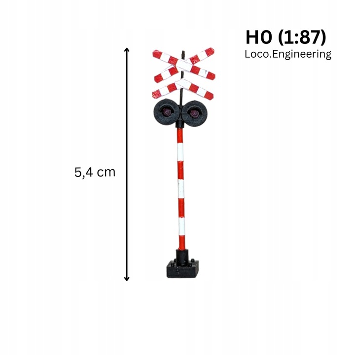 Level crossing signal with a sign, scale H0, Polish Railways